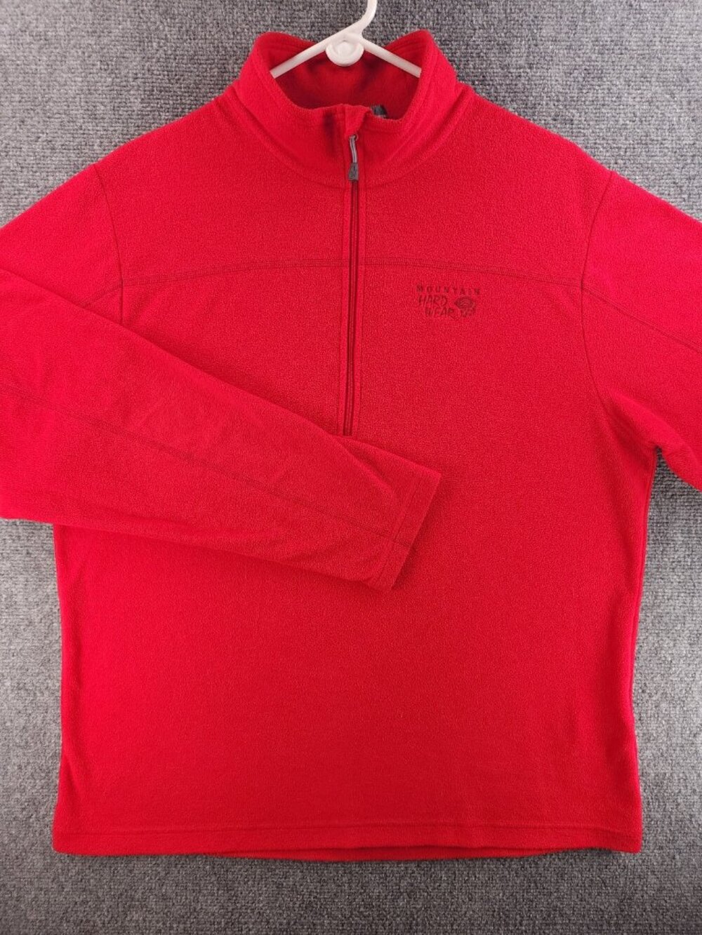 Mountain Hardwear Jacket Fleece Large Red Logo Men Polyester Solid Adult Fashion